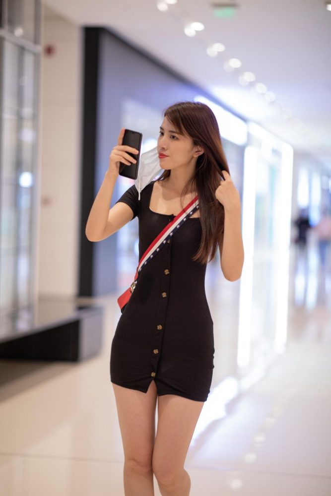 逛商场的黑色包臀裙美丽女孩【385P】00050-美美图社