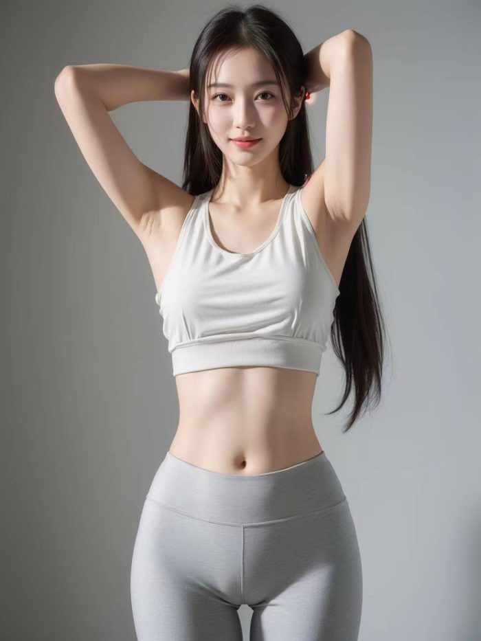 AI瑜伽裤清纯妹子系列图-美美图社
